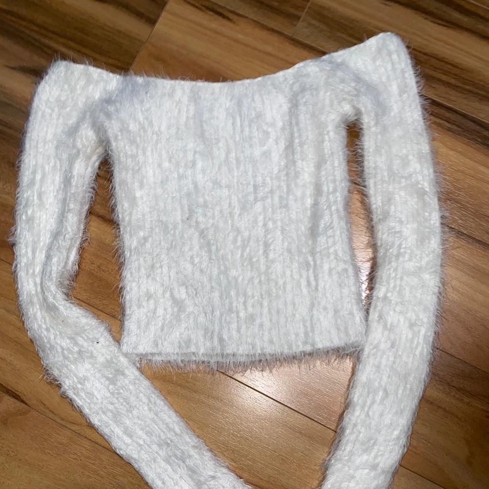 White cropped sweater